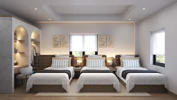 Triple Room | Bathroom | Shower, free toiletries, hair dryer, towels