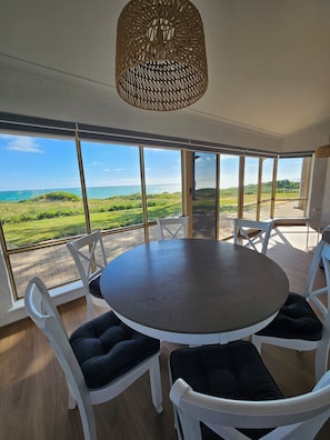 Dining - Beachfront retreat with breathtaking views steps from the shore. (Ledge Point)