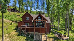 Exterior - 3BR LUX Cabin w Firepit, Game Loft + Scenic Views! (Banner Elk)