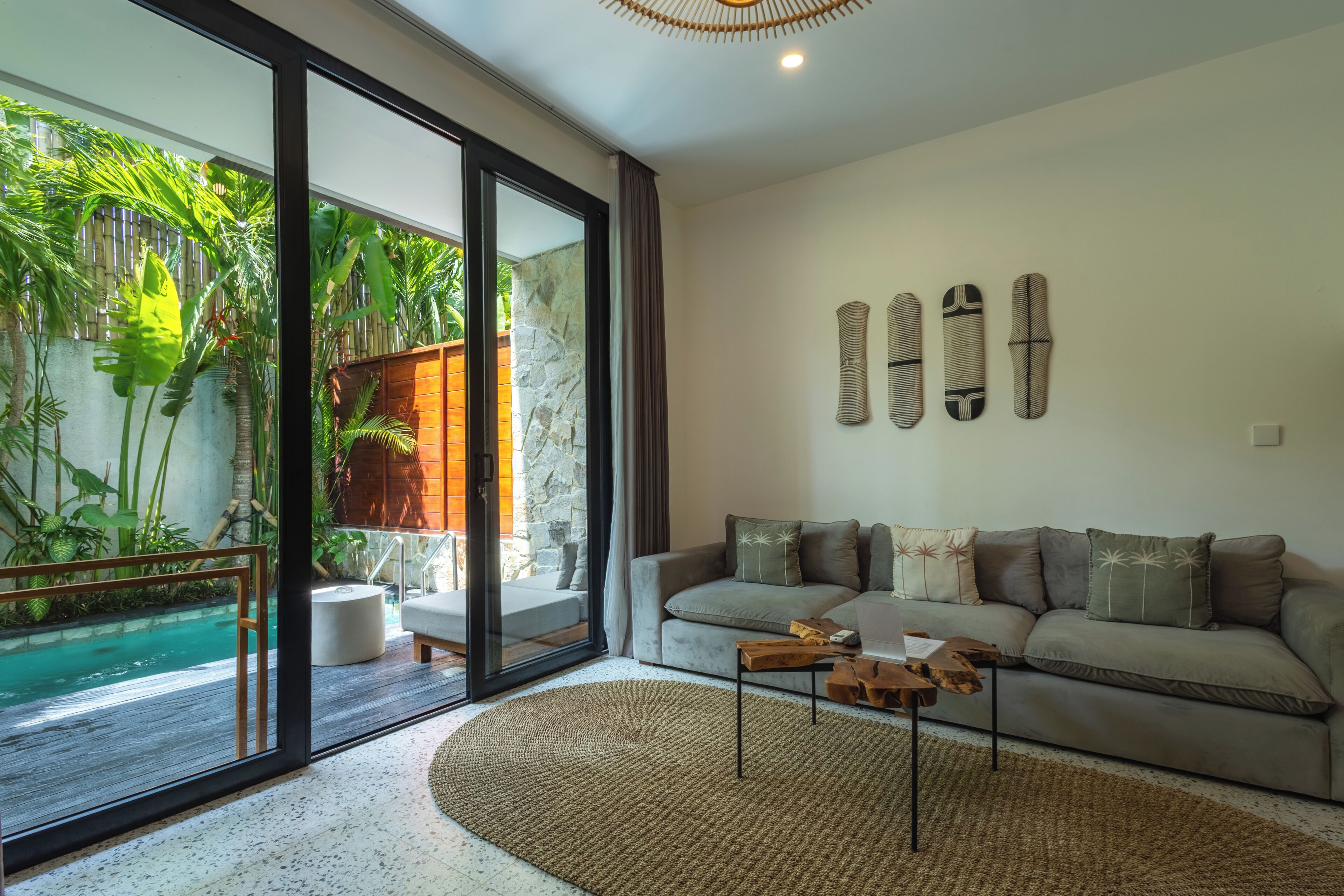 Villa | Living room | 65-inch Smart TV with digital channels