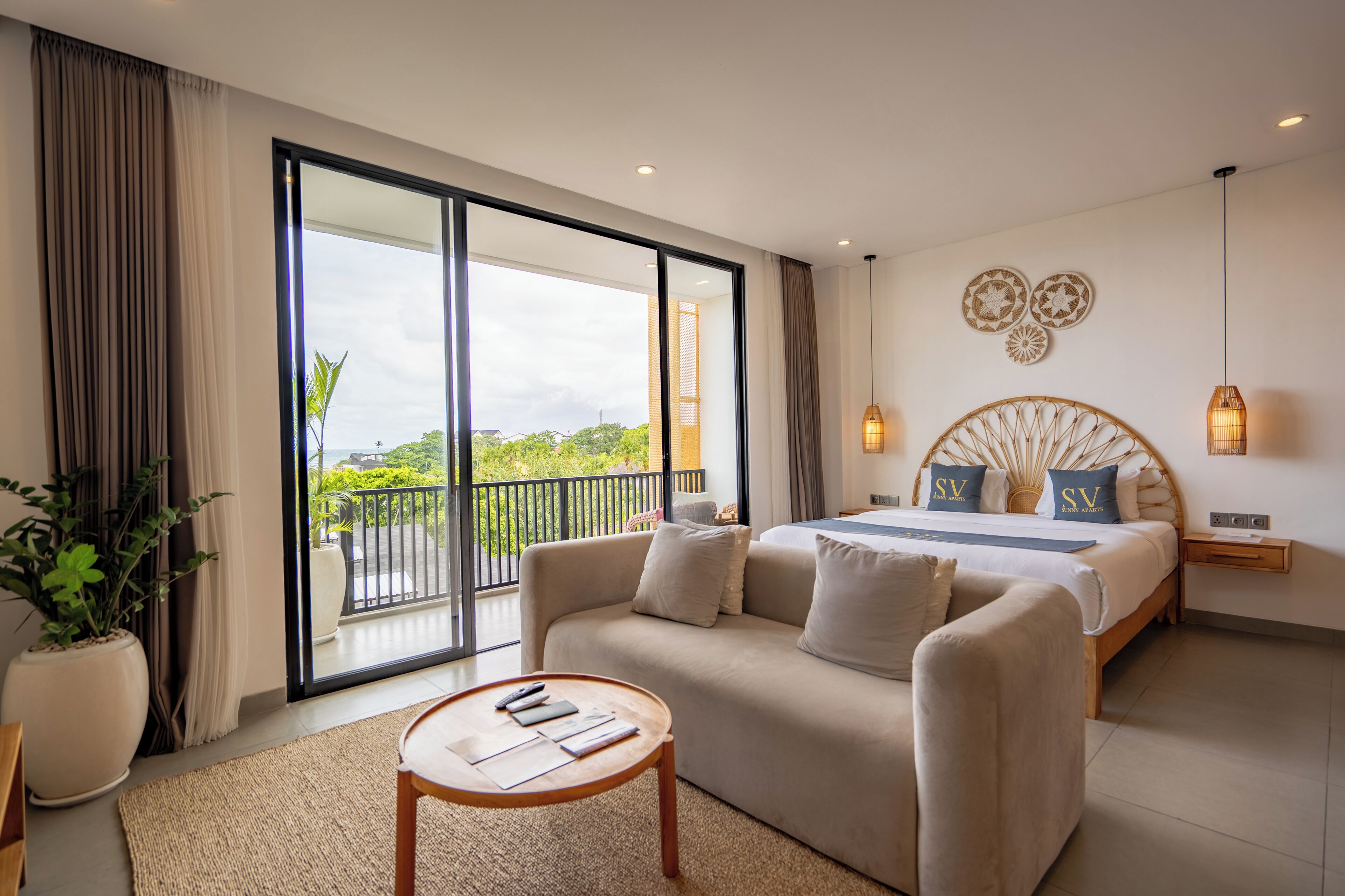 Signature Suite, Balcony | Living room | 65-inch Smart TV with digital channels