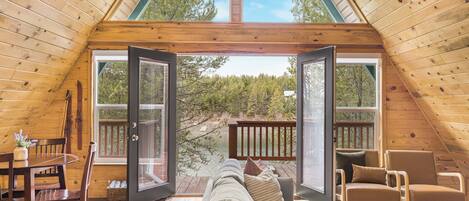 Smart TV, chimenea y libros