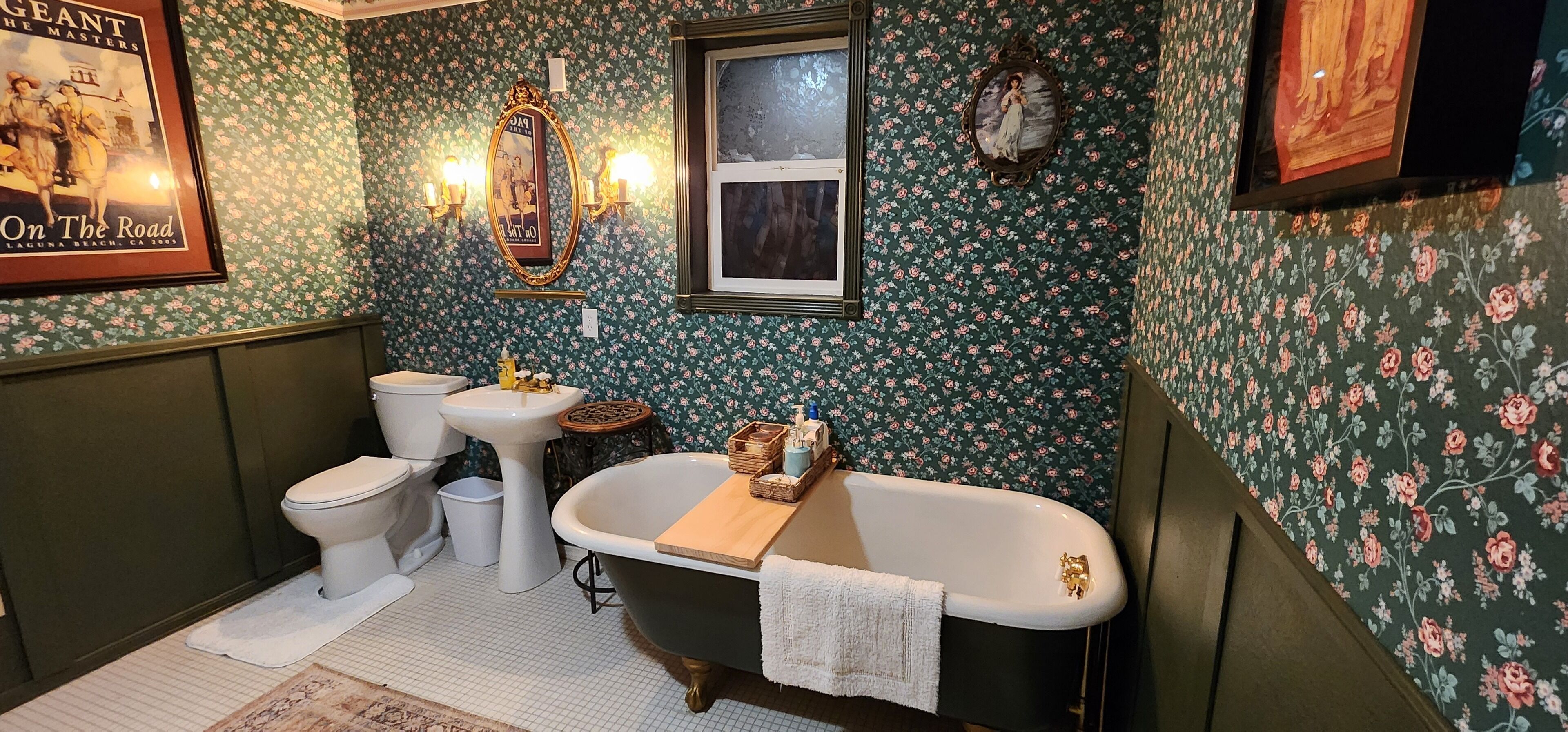 Hair dryer, towels, toilet paper