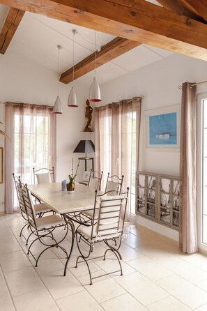 Dining - Villa with Independent Studio, Pool, Jacuzzi, Playground, Quiet Nature (CHATEAUVERT)
