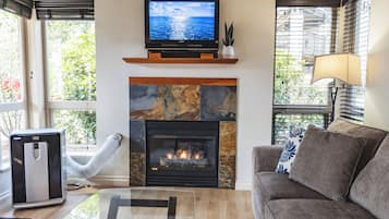 Smart TV y chimenea