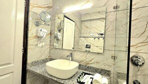 Executive Double Room, Balcony, Mountain View | Bathroom | Shower, free toiletries, hair dryer, bathrobes - Twin Towers by D'Foy (Anantnag)