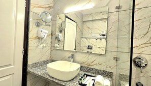 Executive Double Room, Balcony, Mountain View | Bathroom | Shower, free toiletries, hair dryer, bathrobes - Twin Towers by D'Foy (Anantnag)