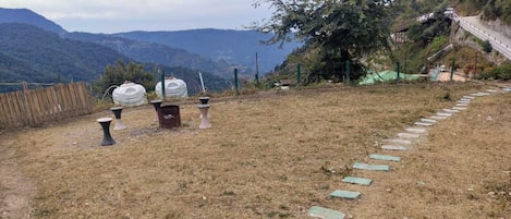 Outdoor banquet area