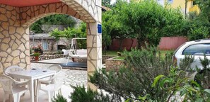 Outdoor dining - Holiday apartment with terrace and air conditioning (Dobrinj)