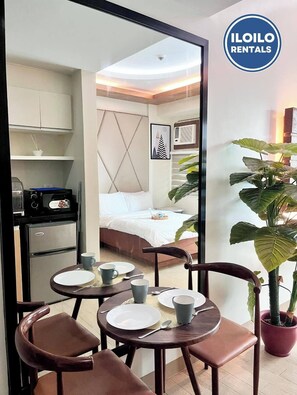 Shared Dormitory, 1 Bedroom, Accessible, Smoking | Dining - Room-relax Stay at One Madison Tower (Iloilo)