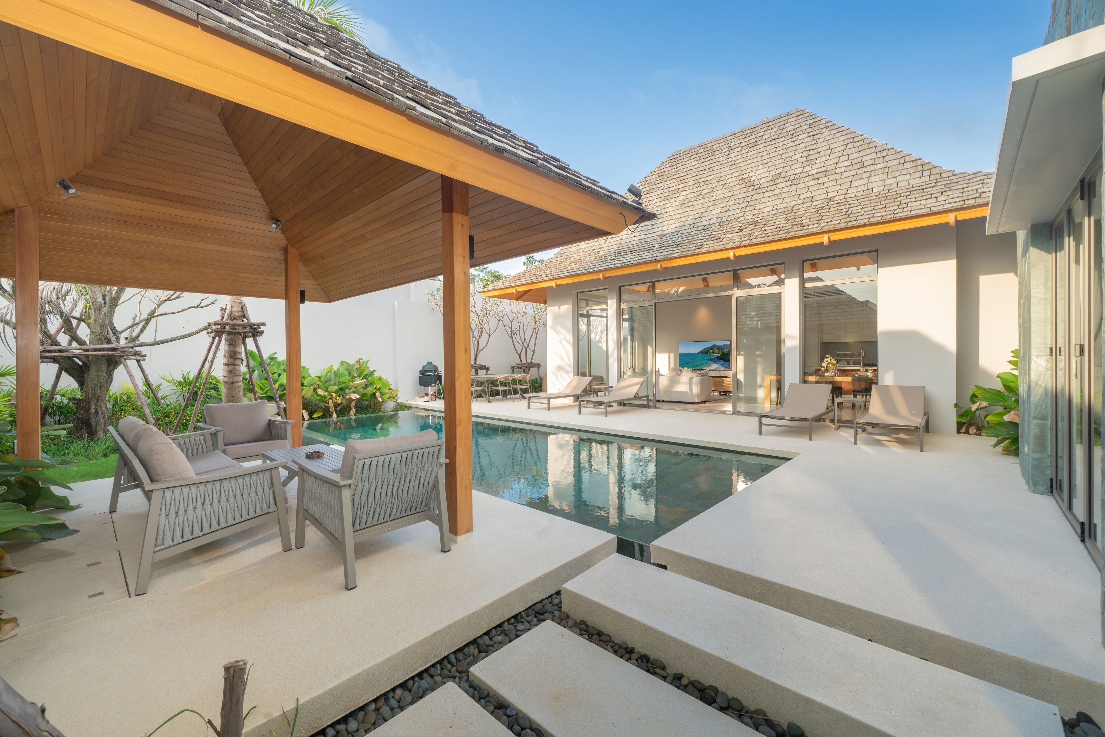 Villa, 3 slaapkamers, privézwembad, uitzicht op zwembad | Terras