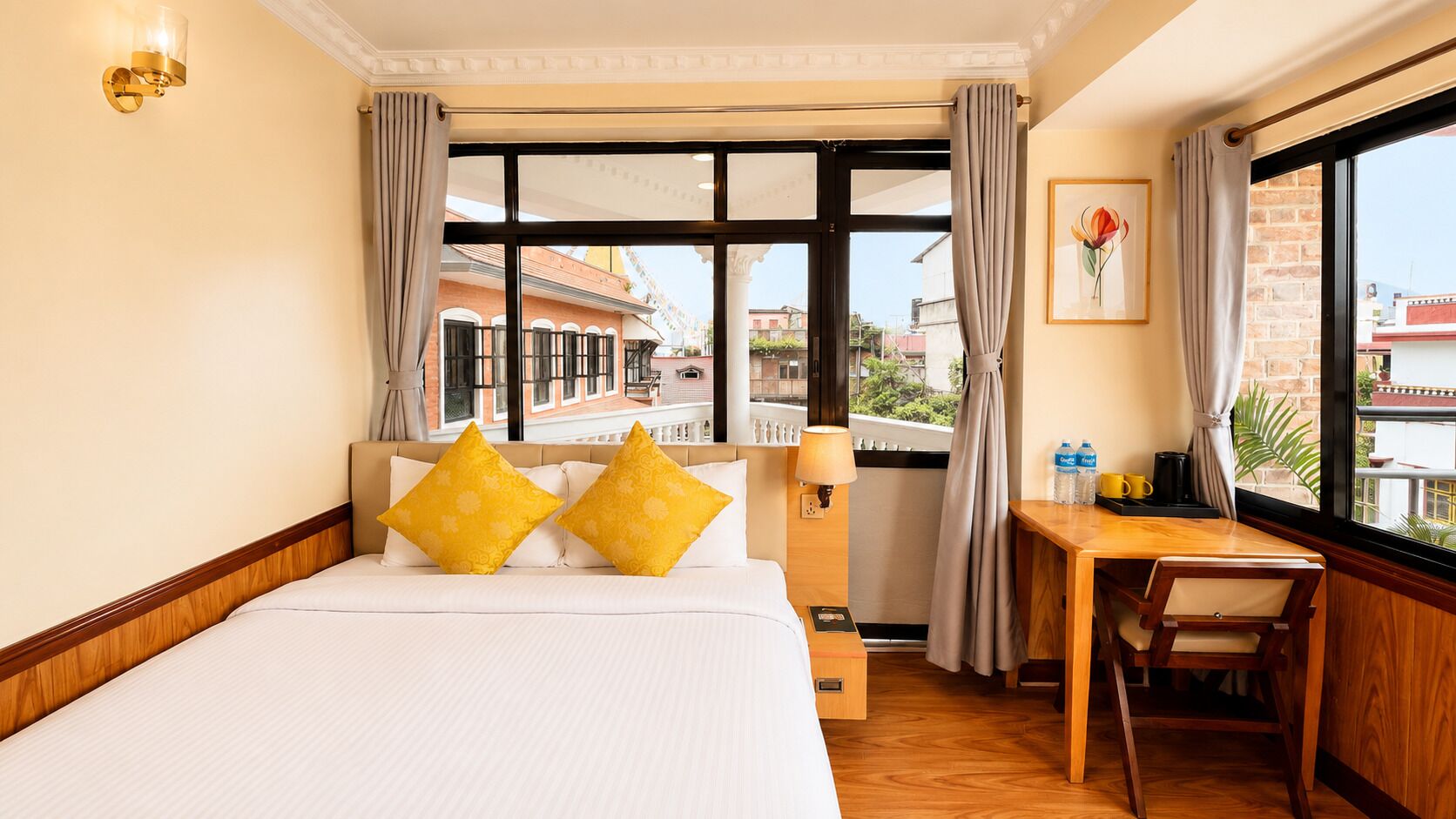 Luxe tweepersoonskamer, 1 queensize bed, balkon, uitzicht op stad | Lakens van Egyptisch katoen, luxe beddengoed, donzen dekbedden