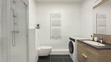 Studio | Badezimmer | Kostenlose Toilettenartikel, Haartrockner, Handtücher, Seife