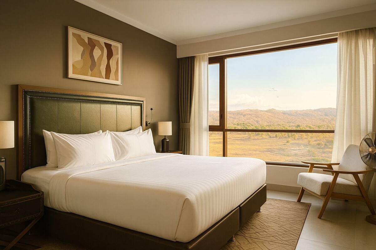 Deluxe Double Room, Park View | In-room safe, iron/ironing board, free WiFi