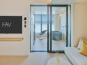 Chambre Double, 1 trĂšs grand lit, non-fumeur, sauna | Salle de bain