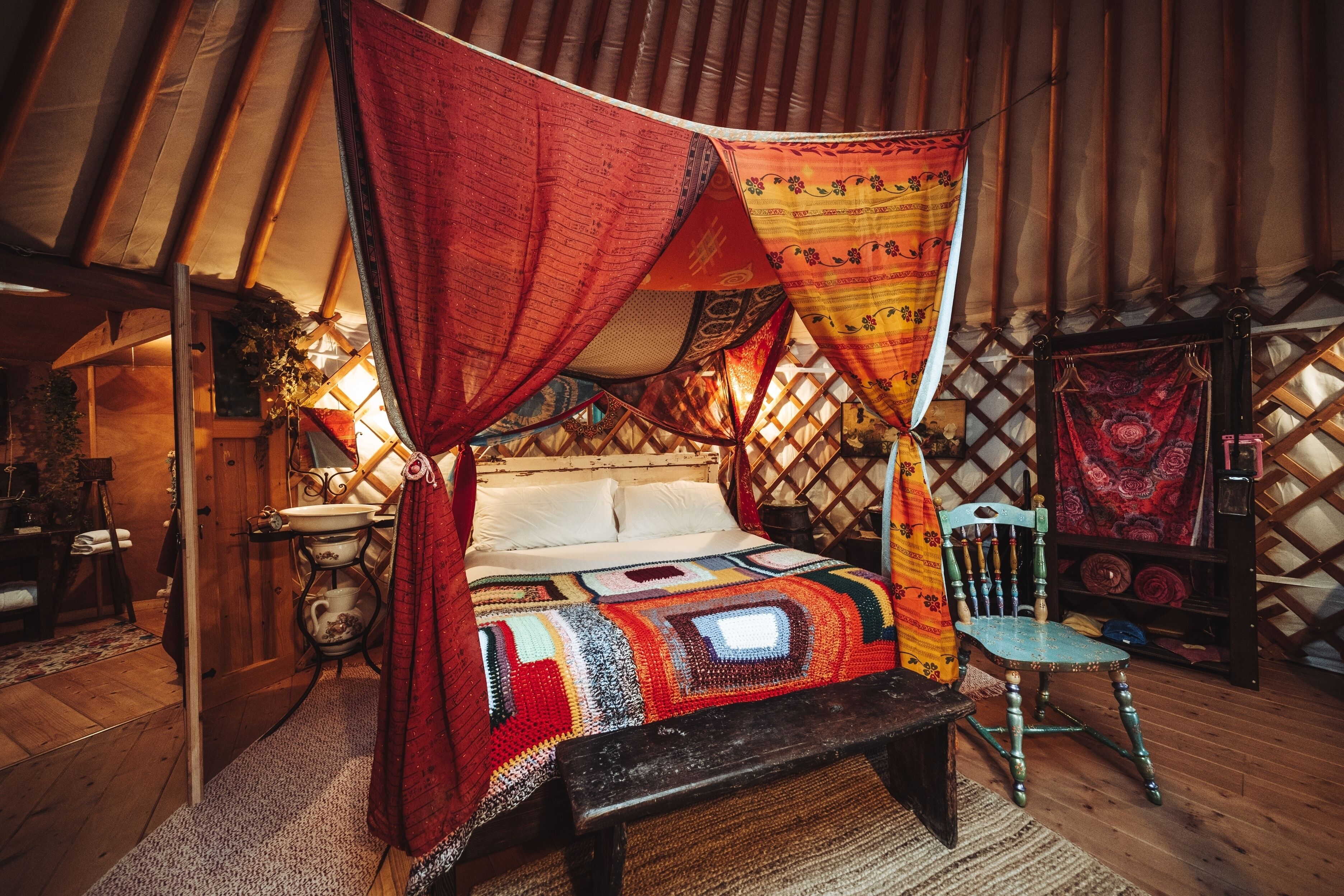 Deluxe-telt - bakkeudsigt | Gratis Wi-Fi, sengetøj