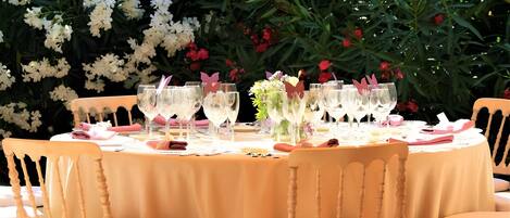 Outdoor banquet area
