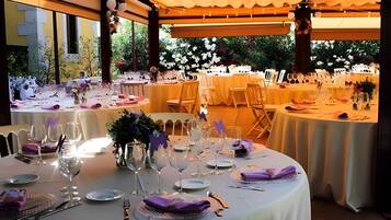 Outdoor banquet area
