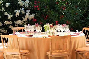 Outdoor banquet area