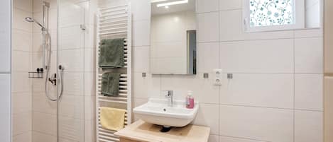 Regadera, amenidades de baño gratuitas, secadora de cabello, toallas