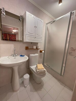 Bathroom - Bed and Breakfast 'Chambre Saumon' with Shared Terrace, Shared Garden and Wi-Fi (VERRIERES)
