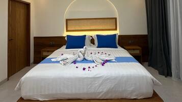 Deluxe Villa, 2 Bedrooms, Private Pool | In-room safe, desk, laptop workspace, iron/ironing board