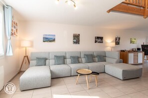 Fireplace - Guest Room 'Room 1 - Africa' with Mountain View, Shared Terrace, and Wi-Fi (Annecy)