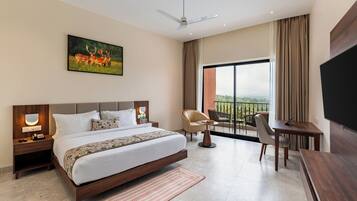 Luxury Double Room, Balcony, Mountain View | In-room safe, desk, laptop workspace, blackout drapes