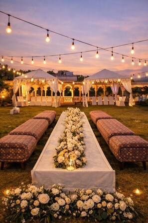 Outdoor banquet area