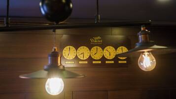 A wall with clocks labeled 'New York,' 'London,' 'Local,' 'Moscow,' and 'Tokyo.'