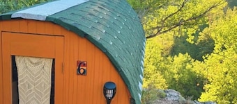 Cozy Cliffside Cabin with Private Creek Access at Sacred Springs