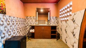 Standard Double Room, Balcony, Sea View | Bathroom | Shower, hair dryer, towels, soap