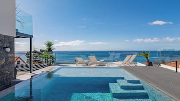 Outdoor pool, pool loungers