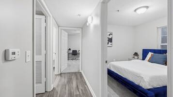 Desk, iron/ironing board, travel crib, free WiFi