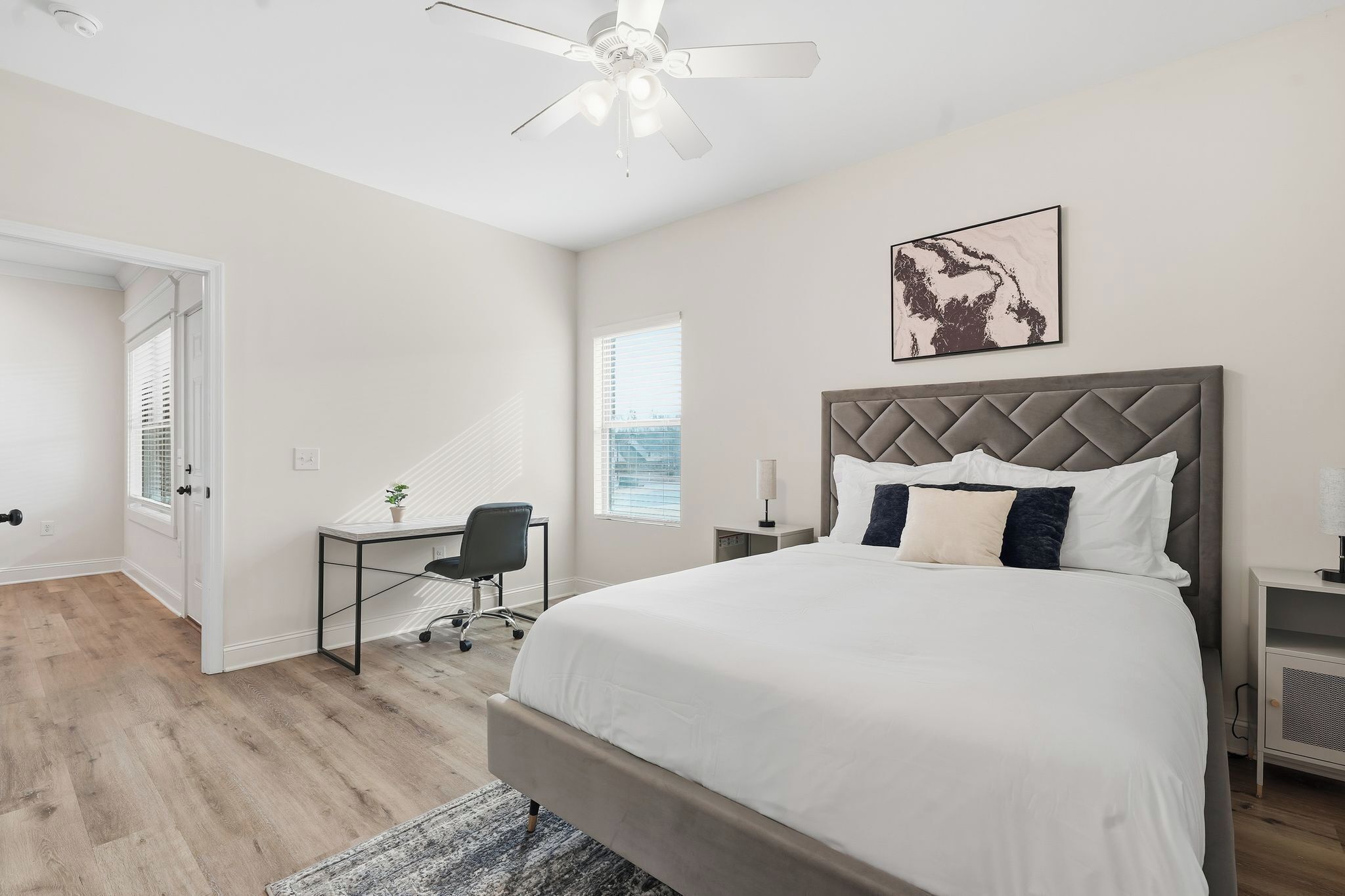 Desk, iron/ironing board, travel cot, free WiFi