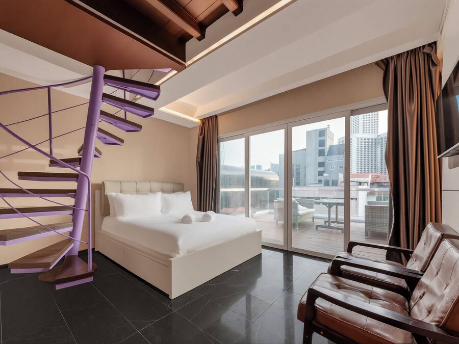 Loft Comfort, balcó, vistes a la ciutat | Caixa forta a l'habitació, cortines opaques i planxa i posts de planxar