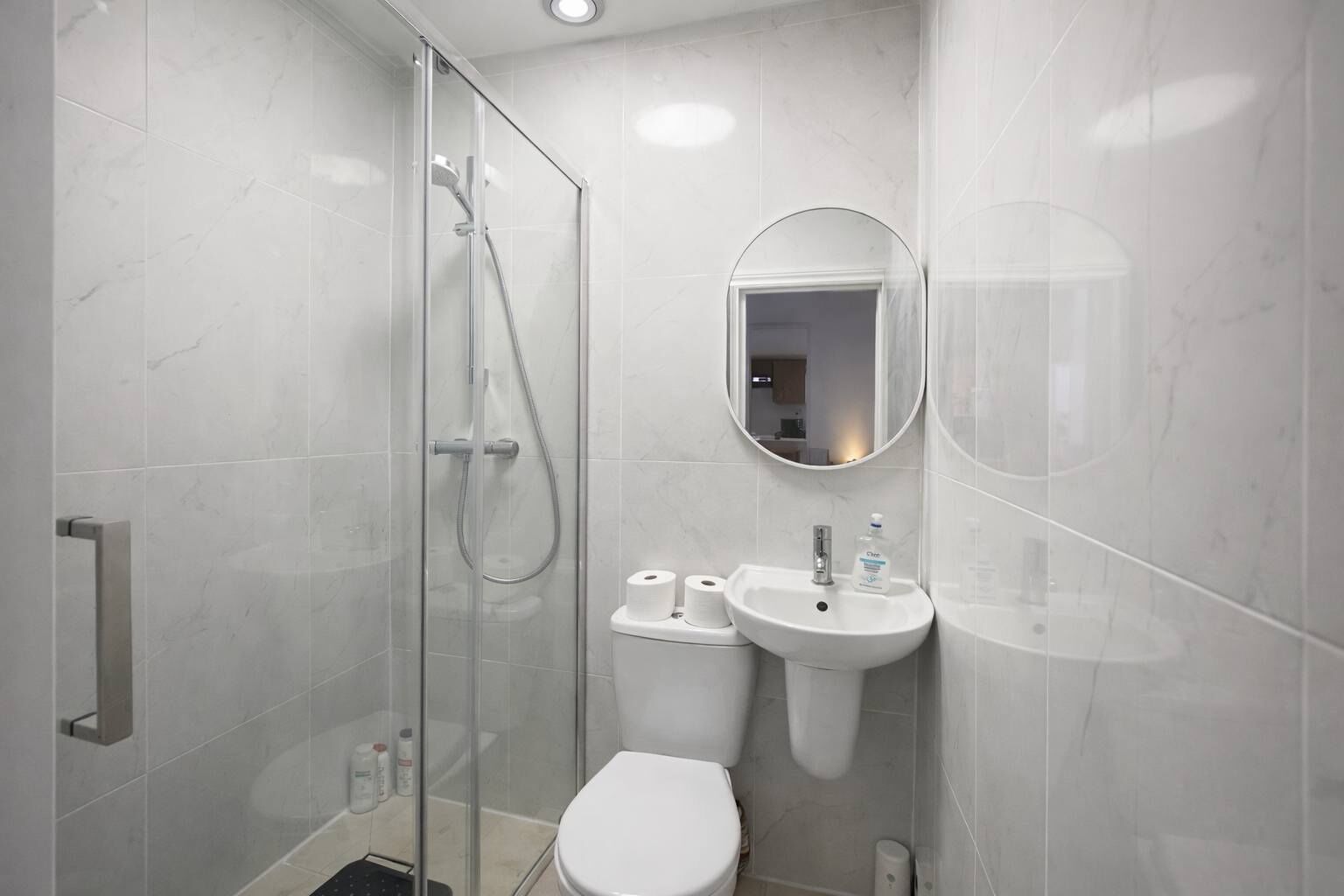 Shower, hair dryer
