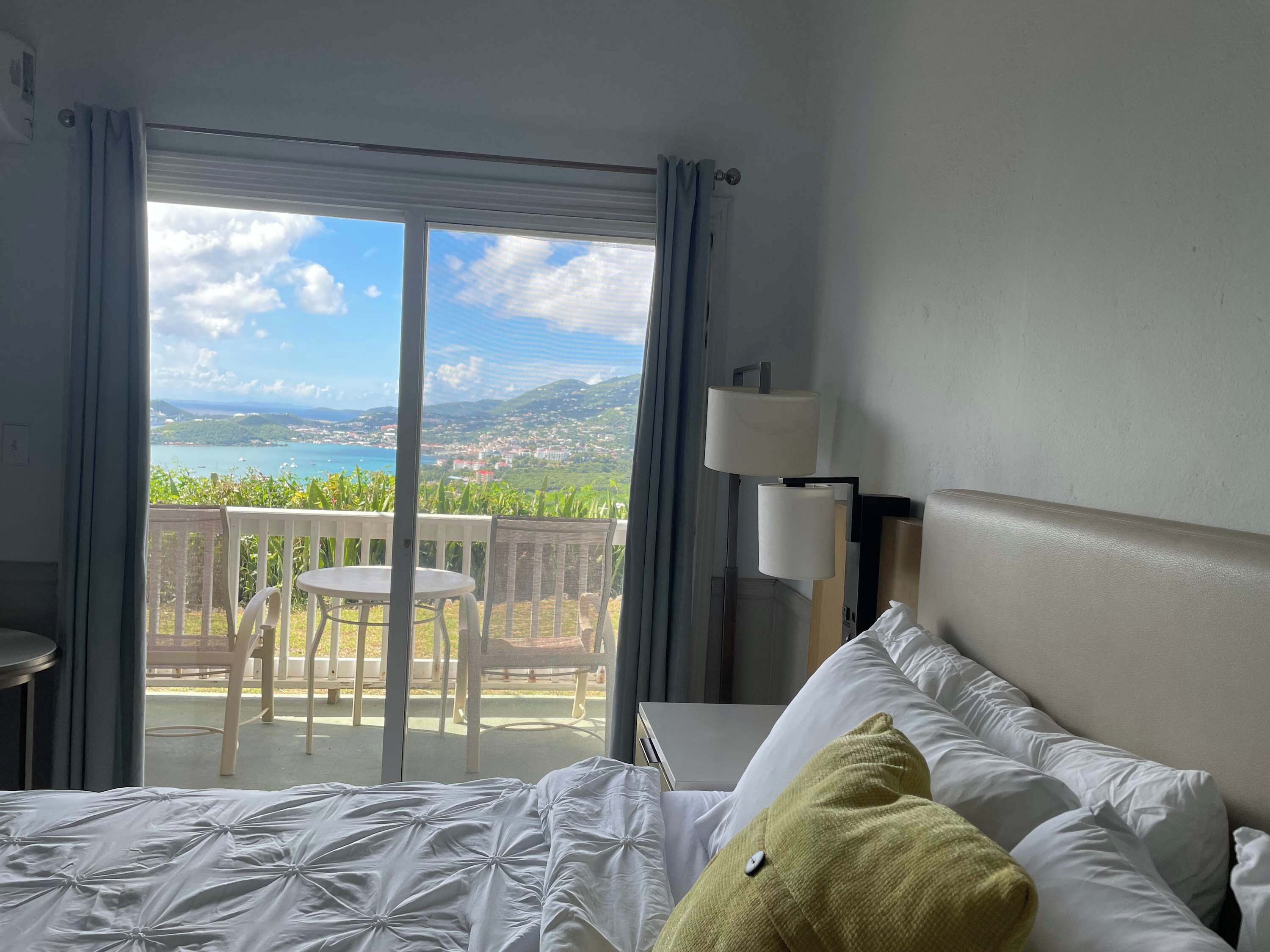 Iron/ironing board, travel cot, bed sheets