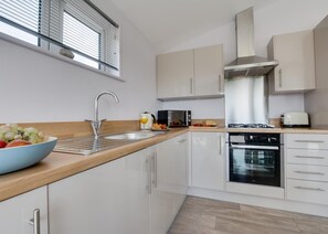 Microwave, oven, dishwasher, high chair