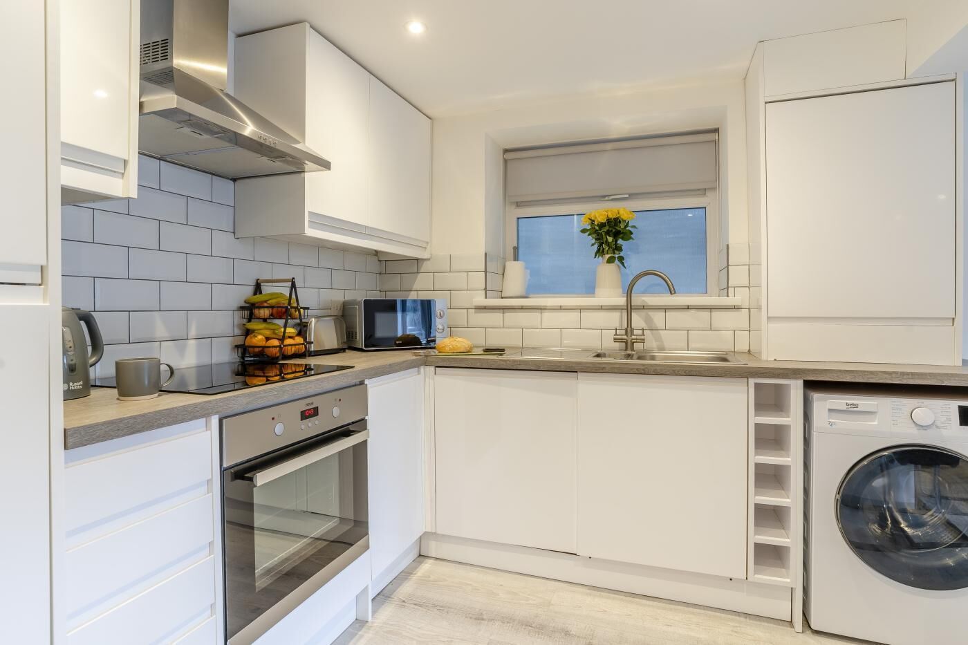 Microwave, oven, dishwasher, highchair