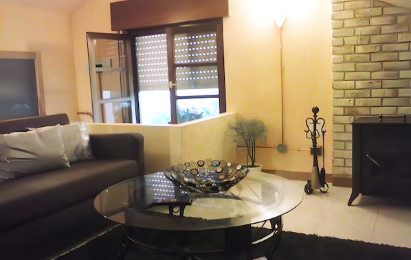 TV, fireplace, DVD player