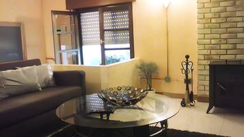 TV, fireplace, DVD player