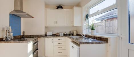 Microwave, oven, dishwasher, high chair