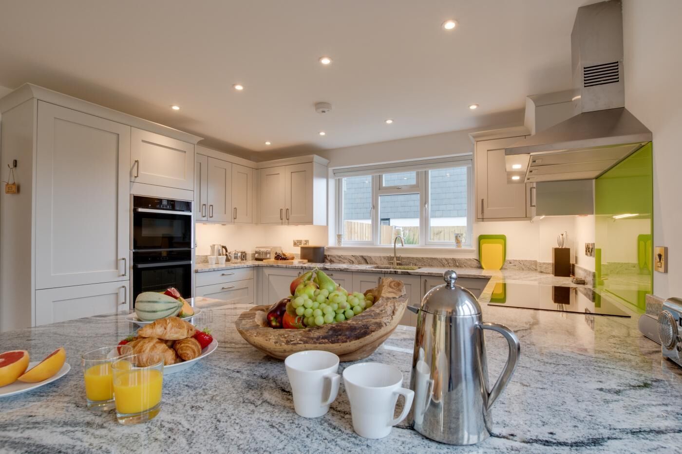 Microwave, oven, dishwasher, high chair