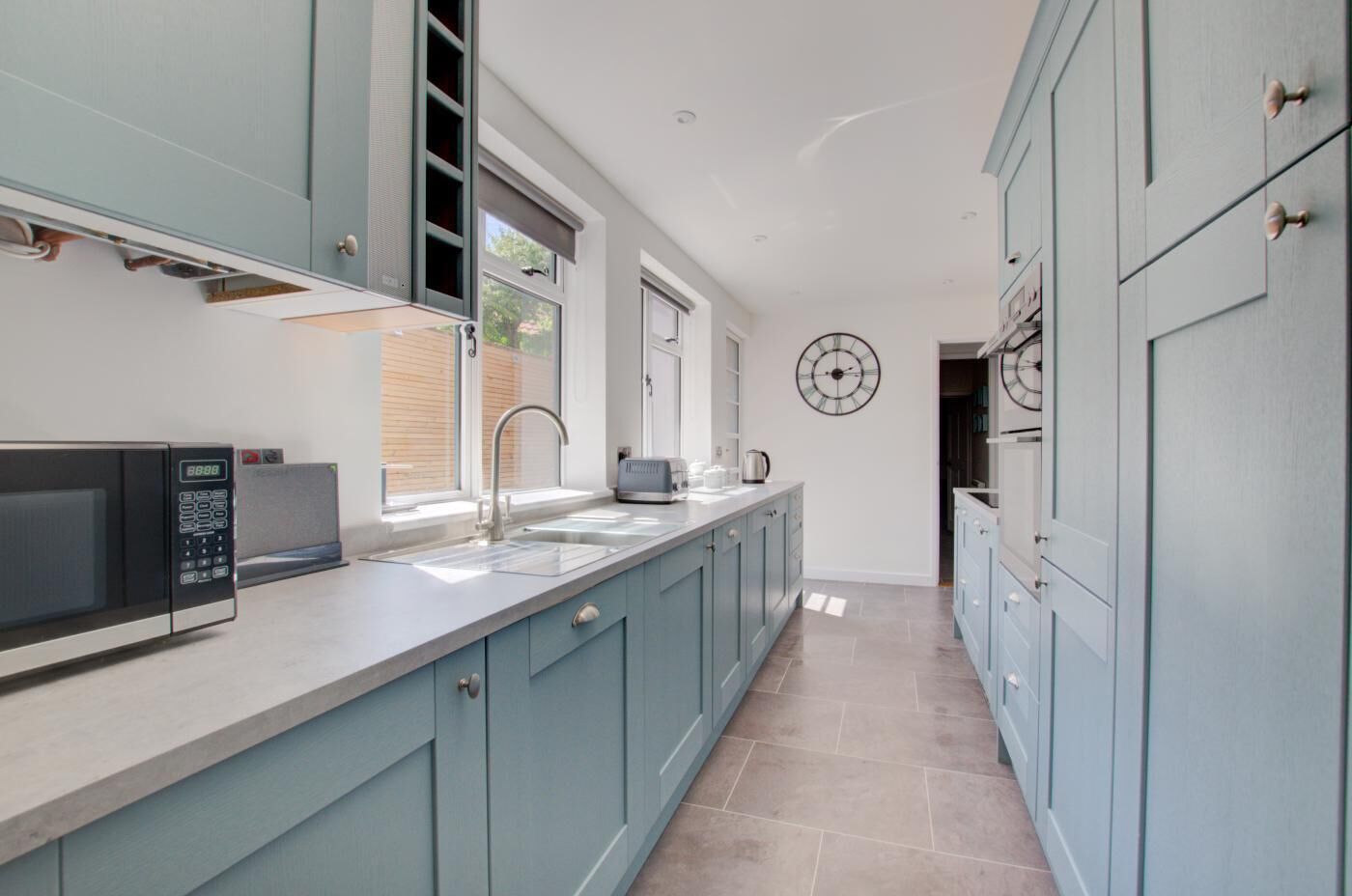 Oven, dishwasher, highchair, cookware/dishes/utensils