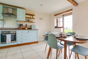 Oven, dishwasher, highchair, cookware/dishes/utensils