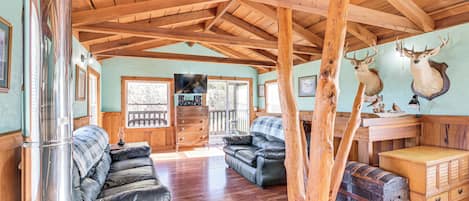 Fernseher, Kamin, Bücher