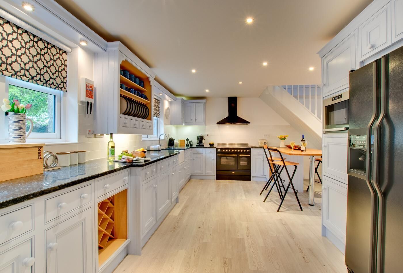 Microwave, oven, dishwasher, high chair