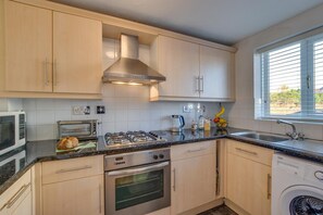 Microwave, oven, dishwasher, high chair