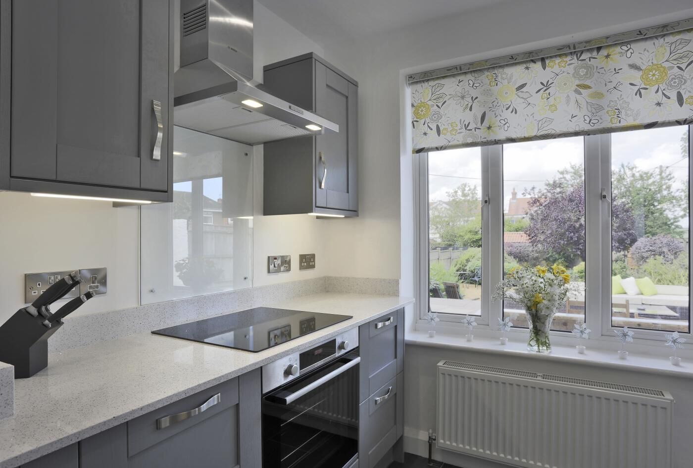 Microwave, oven, dishwasher, high chair